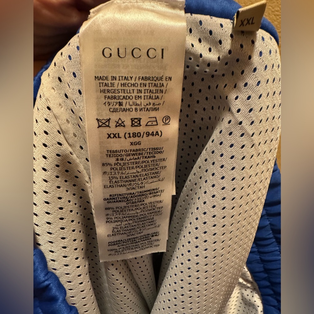 New Authentic Gucci GG Logo Sweatpants Blue White Size XXL Waist 38 40 42 44 - Picture 14 of 14